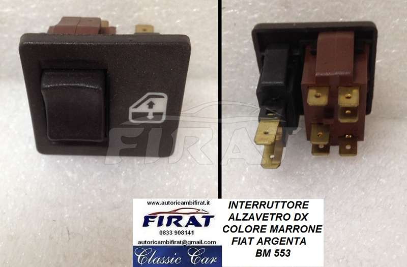 INTERRUTTORE ALZAVETRO FIAT ARGENTA DX MARRONE (553) - Clicca l'immagine per chiudere